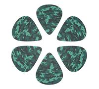 KHiry 6 Pack Guitar Picks Plectrums with Organizer Storage Box Teal camouflage Bass Picks for Electric Ukulele Picks for Acoustic Guitars 0.46mm