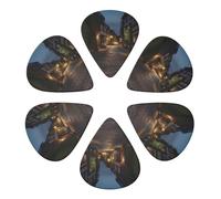 KHiry 6 Pack Guitar Picks Plectrums with Organizer Storage Box The Cobbles at Street Bass Picks for Electric Ukulele Picks for Acoustic Guitars 0.46mm