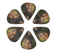 KHiry 6 Pack Guitar Picks Plectrums with Organizer Storage Box tiger in the jungle Bass Picks for Electric Ukulele Picks for Acoustic Guitars 0.71mm