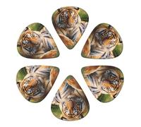 KHiry 6 Pack Guitar Picks Plectrums with Organizer Storage Box tiger laying on the grass Bass Picks for Electric Ukulele Picks for Acoustic Guitars 0.96mm