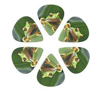KHiry 6 Pack Guitar Picks Plectrums with Organizer Storage Box Tree Frog Baby Bass Picks for Electric Ukulele Picks for Acoustic Guitars 0.96mm