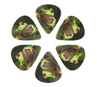 KHiry 6 Pack Guitar Picks Plectrums with Organizer Storage Box Tree Frog Bass Picks for Electric Ukulele Picks for Acoustic Guitars 0.96mm