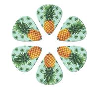 KHiry 6 Pack Guitar Picks Plectrums with Organizer Storage Box Tropical Fruit Pineapple Bass Picks for Electric Ukulele Picks for Acoustic Guitars 0.96mm