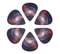 KHiry 6 Pack Guitar Picks Plectrums with Organizer Storage Box Universe Milky Way Galaxy Bass Picks for Electric Ukulele Picks for Acoustic Guitars 0.96mm