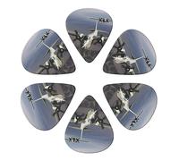 KHiry 6 Pack Guitar Picks Plectrums with Organizer Storage Box US Army Plane Bass Picks for Electric Ukulele Picks for Acoustic Guitars 0.71mm