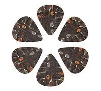 KHiry 6 Pack Guitar Picks Plectrums with Organizer Storage Box Various Spices Bass Picks for Electric Ukulele Picks for Acoustic Guitars 0.71mm