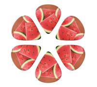 KHiry 6 Pack Guitar Picks Plectrums with Organizer Storage Box Watermelon Slice Bass Picks for Electric Ukulele Picks for Acoustic Guitars 0.46mm