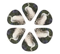 KHiry 6 Pack Guitar Picks Plectrums with Organizer Storage Box White Peacock Bass Picks for Electric Ukulele Picks for Acoustic Guitars 0.46mm
