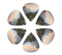 KHiry 6 Pack Guitar Picks Plectrums with Organizer Storage Box Wild Goose Island Bass Picks for Electric Ukulele Picks for Acoustic Guitars 0.96mm