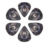 KHiry 6 Pack Guitar Picks Plectrums with Organizer Storage Box wolves and dream catchers Bass Picks for Electric Ukulele Picks for Acoustic Guitars 0.96mm
