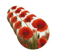 KHiry Car Air Fresheners 4 Pcs Hanging Scented Cards for Car Poppy flowers Hanging Air Freshener Fragrance Scented Cards Car Aromatherapy Tablets for Car Lavender Hanging Air Freshener, Round Shape