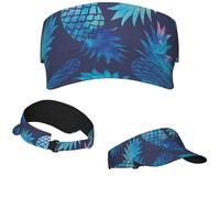 KHiry Sun Visor Hats Sunscreen Visor Cap Empty Top Sun Hat for Men Women Blue Pineapple Sports Sun Visor Caps, Blue Pineapple, One size