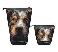 KHiry Telescopic Pencil Case Stationery Case For Office Drown Dog Standing Pencil Bag Pop Up Pencil Holder Pen Holder For Holiday Gift Stand-Up Organizer Retractable Pencil Pouch, 11503