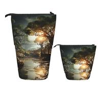 KHiry Telescopic Pencil Case Stationery Case For Office Ethereal Trees Standing Pencil Bag Pop Up Pencil Holder Pen Holder For Holiday Gift Stand-Up Organizer Retractable Pencil Pouch, 11503