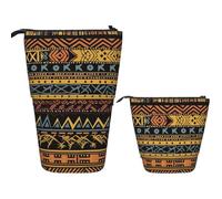 KHiry Telescopic Pencil Case Stationery Case For Office Many African Tribal Patterns Standing Pencil Bag Pop Up Pencil Holder Pen Holder For Holiday Gift Stand-Up Organizer Retractable Pencil Pouch