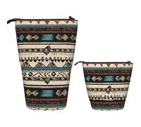 KHiry Telescopic Pencil Case Stationery Case For Office Native American Patterns Standing Pencil Bag Pop Up Pencil Holder Pen Holder For Holiday Gift Stand-Up Organizer Retractable Pencil Pouch