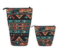 KHiry Telescopic Pencil Case Stationery Case For Office Navajo Tribal Pattern Standing Pencil Bag Pop Up Pencil Holder Pen Holder For Holiday Gift Stand-Up Organizer Retractable Pencil Pouch, 11503