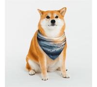 KHiry Triangle Dog Bandanas Soft Cotton Adjustable Dog Scarves A Corner of The Sea Puppy Cat Scarfs for Small Large Breeds