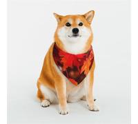 KHiry Triangle Dog Bandanas Soft Cotton Adjustable Dog Scarves Fall Red Maple Puppy Cat Scarfs for Small Large Breeds