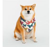 KHiry Triangle Dog Bandanas Soft Cotton Adjustable Dog Scarves Many Different Cute Butterflies Puppy Cat Scarfs for Small Large Breeds