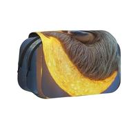 Khkbnb The sloth on the moon Big Capacity Pencil Case,Pencil Pouch, Stationery Organizer, Cosmetic Bag,Office Supplies