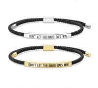 KHKINDPRO Dont Let The Hard Days Win Bracelet for Women Men, Handmade Braided Adjustable Wrap Stainless Steel To My Daughter/Best Friend Inspirational Gifts Ladies Jewelry, Adjustable from 3 to 9