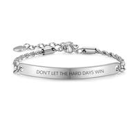 KHKINDPRO Dont Let The Hard Days Win Bracelet for Women Men, Handmade Braided Adjustable Wrap Stainless Steel To My Daughter/Best Friend Inspirational Gifts Ladies Jewelry, Adjustable from 3 to 9
