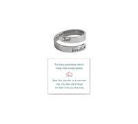 KHKINDPRO FCK MY TRAUMA Exquisite Just Breathe Ring for Women, Inspirational Engraved Heart Charming Open Ring Daily Motivation Love Yourself Jewelry Gift, Stainless Steel, No Gemstone