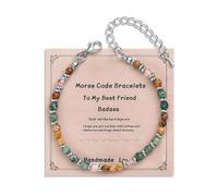 KHKINDPRO Gifts for Friend Bestie Bracelets，Morse Code Bracelets Wave Bracelet Dont Let the Hard Days Win Best Friend Friendship Gifts Christmas Stocking Stuffers for Women, Adjustable, Alloy Steel