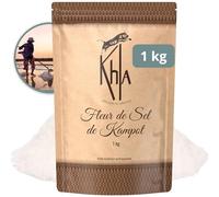 Khla - Kampot Fleur de Sel 1kg - 100% Natural Sea Salt - Kitchen Spice Ingredient - Direct from Producer - Gourmet Salt Celtic - Origin Cambodia