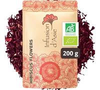 Khla Organic Hibiscus Tea 200 g - Hibiscus Flowers Leaves - Infusion for Hydration & Digestion - Hot or Iced - Loose Leaf Dried - Floral & Aromatic - Rich in Antioxidants - Origin Egypt