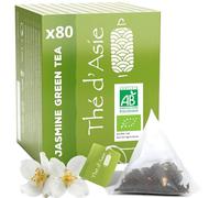 Khla - Organic Jasmine Tea - 80 Teabags - Iced or Hot - Herbal Green Tea - Floral & Aromatic - Rich in Antioxidants - Sleep, Digestion - Origin China -