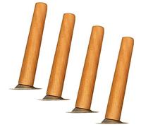 KHLMSRXJ 4pcs Solid Beech Furniture Legs Inclined Wooden Table Leg Replacement Feet for Kitchen Dining Coffee Table Bed Cupboard Bench Cabinet 15cm/6" with Mounting Accessories