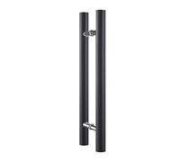 KHLMSRXJ Barn Door Handles for Wooden Door Glass Door, Heavy Duty Push Pull Glass Door Handle, Solid Wood Door Pull Door Handle with Mounting Screws (Color : Black, Size : 40cm (15 3/4") 25cm)