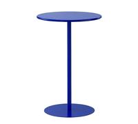 KHLMSRXJ Blue Round Cocktail Bar Table with Metal Base, Tall Bistro Pub Table, Kitchen Dining Table, Coffee End Table, Counter Bar Height Table for Kitchen, Dining Room, Living Room(40x40x72cm)