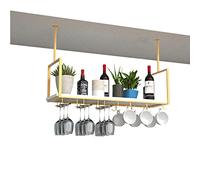 KHLMSRXJ Ceiling Hanging Bar Unit Ceiling-Mounted Shelf Kitchen Hanging Storage Shelves Pan Pot Rack Organiser Rack Wine Rack Wine Glass Holder Flower Stand, Wooden and Metal (Size : 100x30