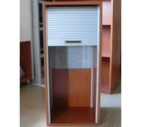 KHLMSRXJ Custom Roll Up Cabinet Doors Tambour, Manual Pull Down Tambour Door Kit with Handle & Track & Screws, Household Folding Door for Cupboard Vanity Cabinet Wardrobe RV(80x90cm)