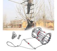 KHLMSRXJ Emergency Fire Escape Ladder, Portable Aluminum Alloy Rope Ladder Outdoor Training Resin Climbing Insulated Aerial Work for High-Altitude Operations, Fast to Deploy,39FT/12M