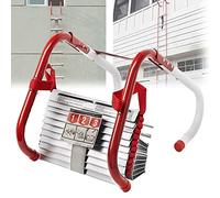 KHLMSRXJ Emergency Fire Escape Ladder Safety Extension Rope Ladder with Anti-Slip Rungs and Wide Steps, 2-6 Homes Reusable Compact & Portable External Ladder,24FT/7.5M