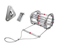 KHLMSRXJ Emergency Fire Escape Rope Ladder, Folding Aluminum Alloy Steel Wire Soft Ladders for Escape Rescue, Work at Height, Fire Control, Playground,65FT/20M