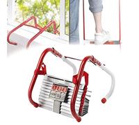 KHLMSRXJ Fire Escape Ladder with Anti-Skid Portable Emergency Fire Escape Ladder, Easy to Deploy Store, 2-6 Storey Aluminum Alloy Flame Resistant Portable Safety Ladders,24FT/7.5M