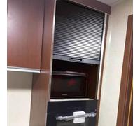 KHLMSRXJ Folding Door Cabinets Tambour Door for Small Spaces, Plastic Wardrobe Sliding Foldable Door Retractable, 20 24 30 35 40 in Tall Pull-Down Shutter Closet Doors(28x35in (71x89cm))
