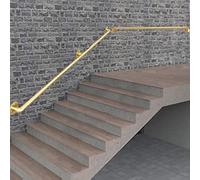 KHLMSRXJ Gold Stairs Handrail for Indoor Outdoor Steps 1Ft - 20Ft Metal Wrought Iron Stair Railing Wall Support Bar Non-Slip Safety Hand Rail for Disabled Elderly Kids/2Ft/60Cm
