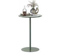 KHLMSRXJ Round Bar Table Counter Bistro Pub Table, Circular Cocktail Tables, Coffee Drink Table for Indoor Outdoor Kitchen Dining Table High Top End Table for Living Room Bedroom, Green(40x40x72cm)