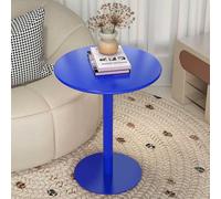 KHLMSRXJ Round Bar Table for Narrow Space, High Top Bistro Pub Tables with Stable Base, Coffee Table, Sofa End Tables, Circular Cocktail Dining Table for Home, Office and Kitchen, Blue(70x70x72cm)