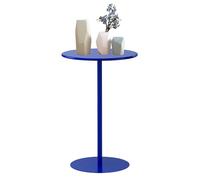 KHLMSRXJ Round Bar Table, High Top Pub Dining Table Counter Height Cocktail Bistro Table with Metal Base for 2-3 People, Coffee Drink Side/End Table for Indoor Outdoor, Blue(60x60x104cm)