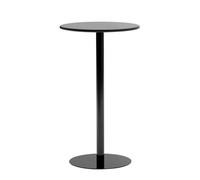 KHLMSRXJ Round Side Table Small Coffee End Table, Tall Top Bar Pub Table with Metal Base for 2-3 People, Cocktail Bistro Table for Kitchen Dining, Living Room, Easy to Assemble, Black(60x60x104cm)