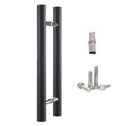 KHLMSRXJ Sliding Glass Shower Door Handle, Wooden Front Door Pull Push bar Handle with Fittings, Mall Barn Door Hardware for Interior Exterior Door, H Shape Double Sided (Color : G, Size