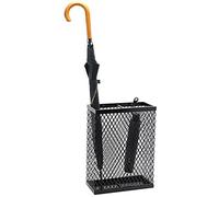 KHLMSRXJ Umbrella Stand Rectangular Mesh Umbrella Holder Stand, Modern Freestanding Umbrella Racks with Drip Tray & 2 Hooks, Hallway Entrance Porch Patio Rustproof Umbrella Bucket