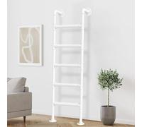 KHLMSRXJ Wall Mounted Metal Loft Bed Ladder, 120cm 140cm 150cm 160cm 165cm Basement Egress Ladder Safety Replacement Ladders for Indoor Outdoor Climbing Ladders - White(155cm/61in)